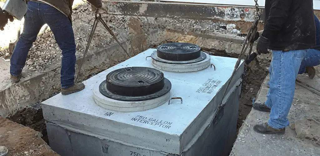 Grease trap installation for a commercial property drainage system in Lakewood, CO