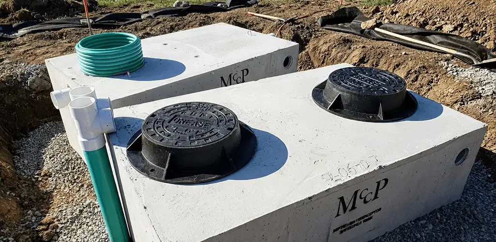 Grease trap installation unit set in place for drainage protection in Lakewood, CO